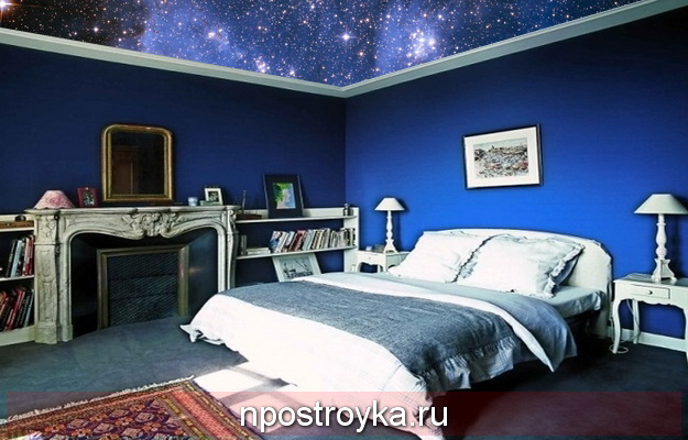Натяжные потолки звездное небо в комнате 15 кв м.,
